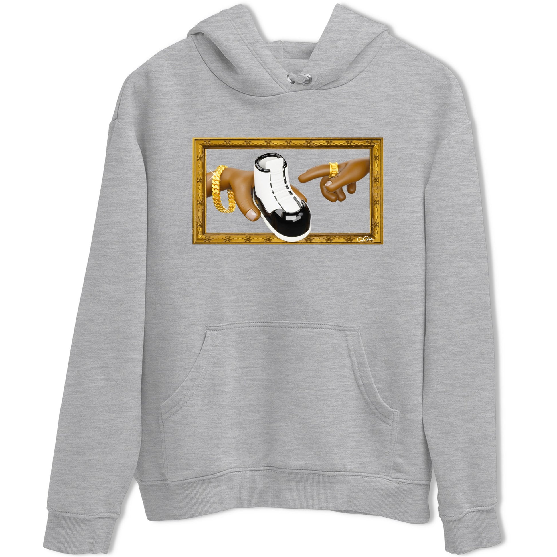 Air Jordan 11 Gratitude shirt to match jordans The Creation Of Adam sneaker tees AJ11 Gratitude SNRT Sneaker Release Tees Unisex Heather Grey 2 T-Shirt