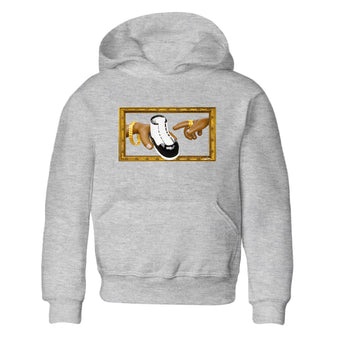 Air Jordan 11 Gratitude shirt to match jordans The Creation Of Adam sneaker tees AJ11 Gratitude SNRT Sneaker Release Tees Baby Toddler Heather Grey 2 T-Shirt