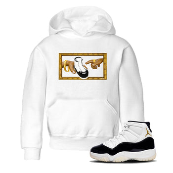 Air Jordan 11 Gratitude shirt to match jordans The Creation Of Adam sneaker tees AJ11 Gratitude SNRT Sneaker Release Tees Baby Toddler White 1 T-Shirt