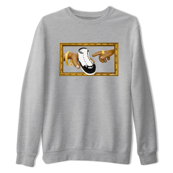 Air Jordan 11 Gratitude shirt to match jordans The Creation Of Adam sneaker tees AJ11 Gratitude SNRT Sneaker Release Tees Unisex Heather Grey 2 T-Shirt