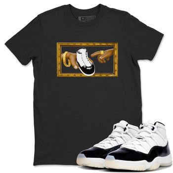 Air Jordan 11 Gratitude shirt to match jordans The Creation Of Adam sneaker tees AJ11 Gratitude SNRT Sneaker Release Tees Unisex Black 1 T-Shirt