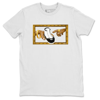 Air Jordan 11 Gratitude shirt to match jordans The Creation Of Adam sneaker tees AJ11 Gratitude SNRT Sneaker Release Tees Unisex White 2 T-Shirt
