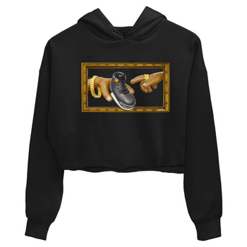 Air Jordan 3 Fear shirt to match jordans The Creation of Adam sneaker tees AJ3 Fear SNRT Sneaker Release Tees Black 2 Crop T-Shirt