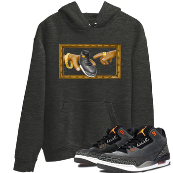 Air Jordan 3 Fear shirt to match jordans The Creation of Adam sneaker tees AJ3 Fear SNRT Sneaker Release Tees Unisex Charcoal Heather 1 T-Shirt