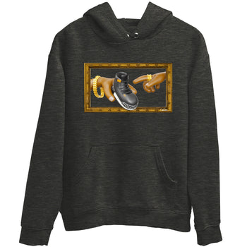 Air Jordan 3 Fear shirt to match jordans The Creation of Adam sneaker tees AJ3 Fear SNRT Sneaker Release Tees Unisex Charcoal Heather 2 T-Shirt