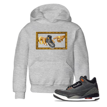 Air Jordan 3 Fear shirt to match jordans The Creation of Adam sneaker tees AJ3 Fear SNRT Sneaker Release Tees Baby Toddler Heather Grey 1 T-Shirt