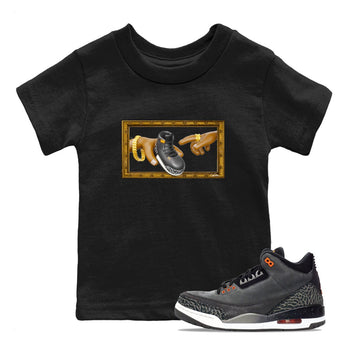 Air Jordan 3 Fear shirt to match jordans The Creation of Adam sneaker tees AJ3 Fear SNRT Sneaker Release Tees Baby Toddler Black 1 T-Shirt