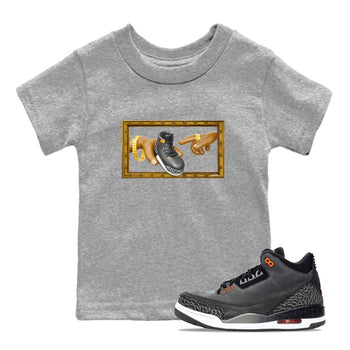 Air Jordan 3 Fear shirt to match jordans The Creation of Adam sneaker tees AJ3 Fear SNRT Sneaker Release Tees Baby Toddler Heather Grey 1 T-Shirt