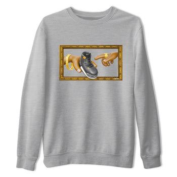 Air Jordan 3 Fear shirt to match jordans The Creation of Adam sneaker tees AJ3 Fear SNRT Sneaker Release Tees Unisex Heather Grey 2 T-Shirt