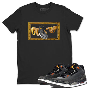 Air Jordan 3 Fear shirt to match jordans The Creation of Adam sneaker tees AJ3 Fear SNRT Sneaker Release Tees Unisex Black 1 T-Shirt