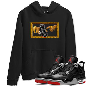4s Bred Reimagined shirt to match jordans The Creation Of Adam sneaker tees Air Jordan 4 Bred Reimagined SNRT Sneaker Release Tees unisex cotton Black 1 crew neck shirt