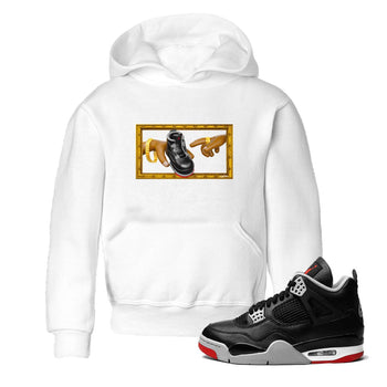 4s Bred Reimagined shirt to match jordans The Creation Of Adam sneaker tees Air Jordan 4 Bred Reimagined SNRT sneaker release tees baby toddler White 1 cotton Shirt