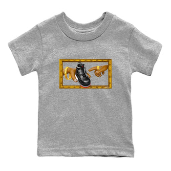 4s Bred Reimagined shirt to match jordans The Creation Of Adam sneaker tees Air Jordan 4 Bred Reimagined SNRT sneaker release tees baby toddler Heather Grey 2 cotton Shirt