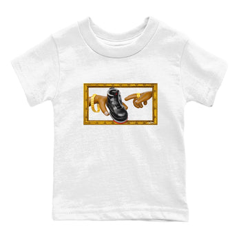 4s Bred Reimagined shirt to match jordans The Creation Of Adam sneaker tees Air Jordan 4 Bred Reimagined SNRT sneaker release tees baby toddler White 2 cotton Shirt