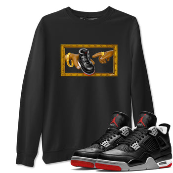 4s Bred Reimagined shirt to match jordans The Creation Of Adam sneaker tees Air Jordan 4 Bred Reimagined SNRT Sneaker Release Tees unisex cotton Black 1 crew neck shirt