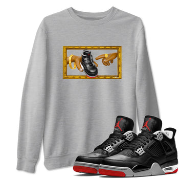4s Bred Reimagined shirt to match jordans The Creation Of Adam sneaker tees Air Jordan 4 Bred Reimagined SNRT Sneaker Release Tees unisex cotton Heather Grey 1 crew neck shirt