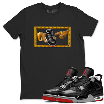 4s Bred Reimagined shirt to match jordans The Creation Of Adam sneaker tees Air Jordan 4 Bred Reimagined SNRT Sneaker Release Tees unisex cotton Black 1 crew neck shirt