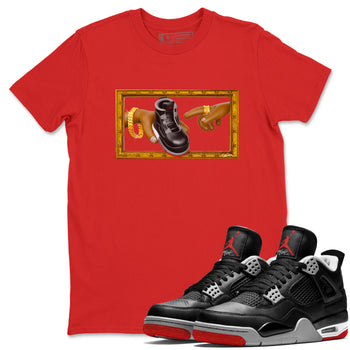 4s Bred Reimagined shirt to match jordans The Creation Of Adam sneaker tees Air Jordan 4 Bred Reimagined SNRT Sneaker Release Tees unisex cotton Red 1 crew neck shirt