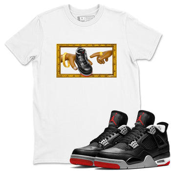 4s Bred Reimagined shirt to match jordans The Creation Of Adam sneaker tees Air Jordan 4 Bred Reimagined SNRT Sneaker Release Tees unisex cotton White 1 crew neck shirt