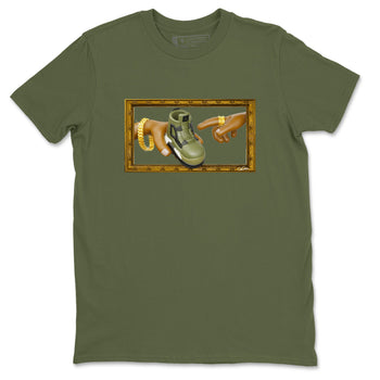 Air Jordan 4 Medium Olive shirt to match jordans The Creation of Adam sneaker tees AJ4 Medium Olive SNRT Sneaker Release Tees Unisex Military Green 2 T-Shirt