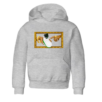 5s Lucky Green shirt to match jordans The Creation of Adam sneaker tees Air Jordan 5 Lucky Green SNRT Sneaker Release Tees Baby Toddler Heather Grey 2 T-Shirt