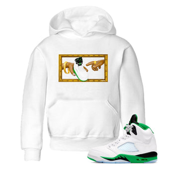 5s Lucky Green shirt to match jordans The Creation of Adam sneaker tees Air Jordan 5 Lucky Green SNRT Sneaker Release Tees Baby Toddler White 1 T-Shirt