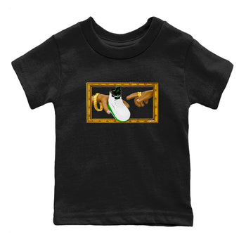 5s Lucky Green shirt to match jordans The Creation of Adam sneaker tees Air Jordan 5 Lucky Green SNRT Sneaker Release Tees Baby Toddler Black 2 T-Shirt