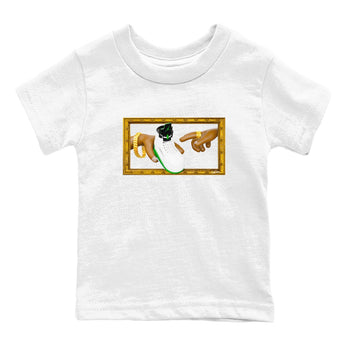 5s Lucky Green shirt to match jordans The Creation of Adam sneaker tees Air Jordan 5 Lucky Green SNRT Sneaker Release Tees Baby Toddler White 2 T-Shirt