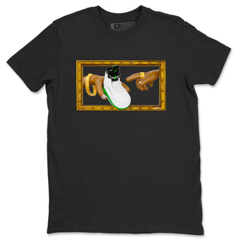 5s Lucky Green shirt to match jordans The Creation of Adam sneaker tees Air Jordan 5 Lucky Green SNRT Sneaker Release Tees Unisex Black 2 T-Shirt