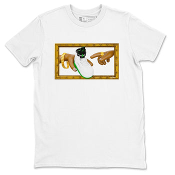5s Lucky Green shirt to match jordans The Creation of Adam sneaker tees Air Jordan 5 Lucky Green SNRT Sneaker Release Tees Unisex White 2 T-Shirt