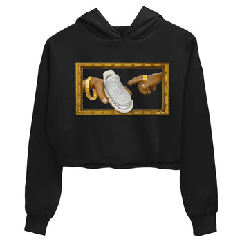Yeezy 350 Static shirt to match jordans The Creation Of Adam sneaker tees Adidas Yeezy 350 Static SNRT Sneaker Release Tees Black 2 Crop T-Shirt