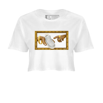 Yeezy 350 Static shirt to match jordans The Creation Of Adam sneaker tees Adidas Yeezy 350 Static SNRT Sneaker Release Tees White 2 Crop T-Shirt