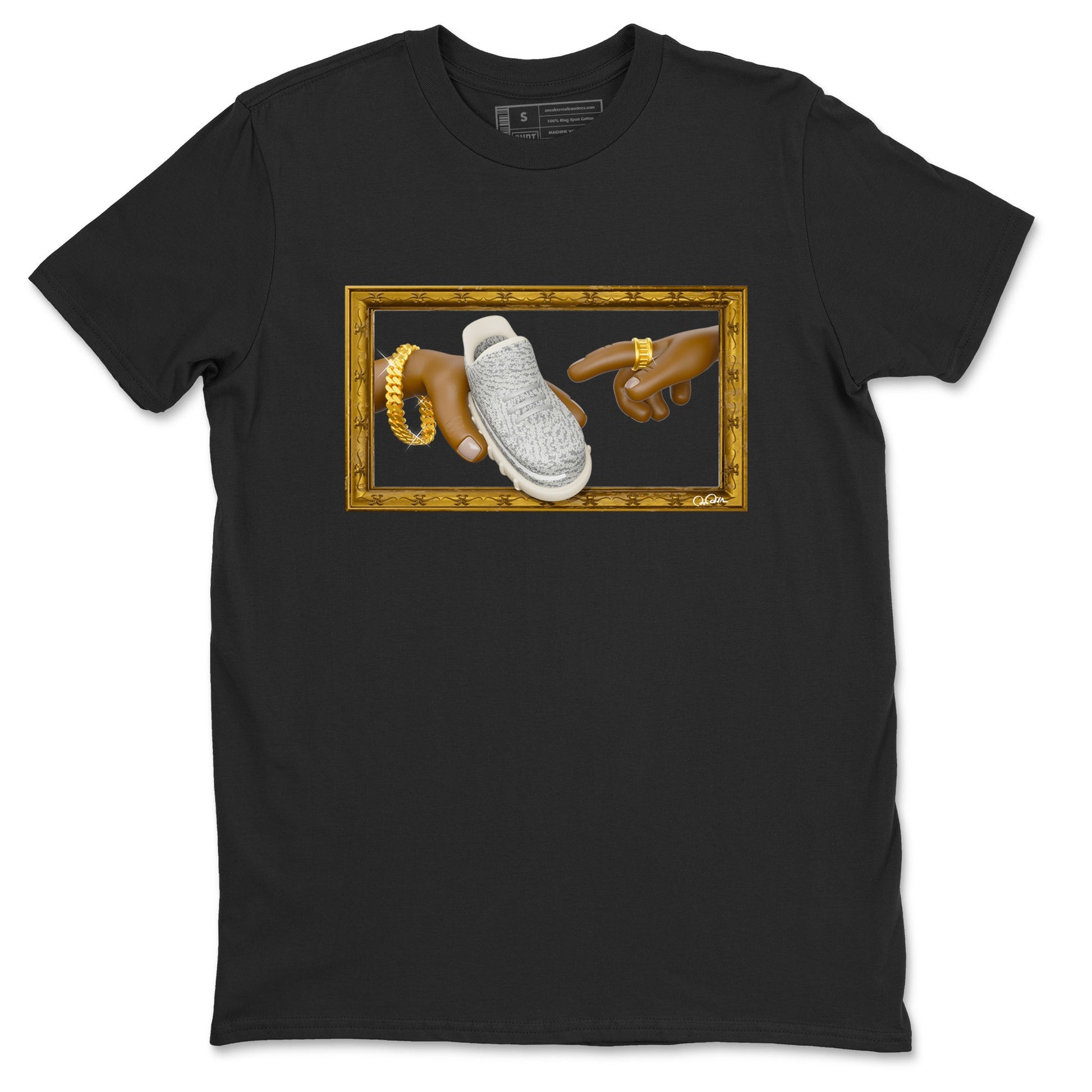 Yeezy 350 Static shirt to match jordans The Creation Of Adam sneaker tees Adidas Yeezy 350 Static SNRT Sneaker Release Tees Unisex Black 2 T-Shirt