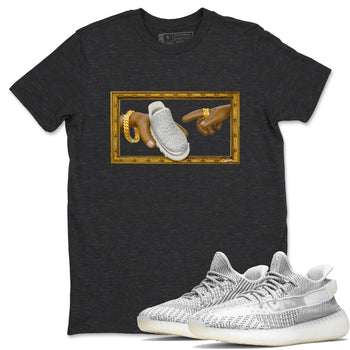 Yeezy 350 Static shirt to match jordans The Creation Of Adam sneaker tees Adidas Yeezy 350 Static SNRT Sneaker Release Tees Unisex Charcoal Heather 1 T-Shirt