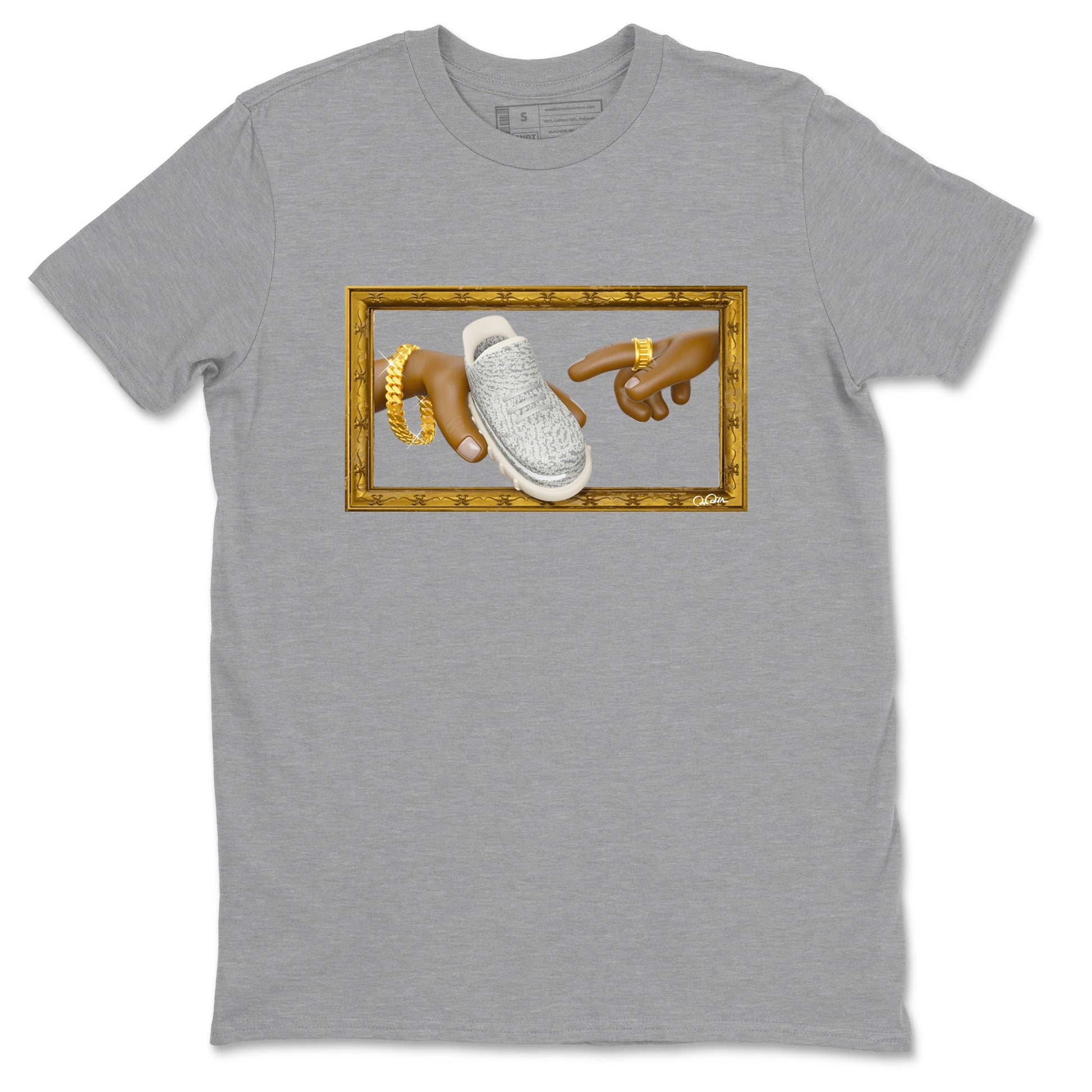 Yeezy 350 Static shirt to match jordans The Creation Of Adam sneaker tees Adidas Yeezy 350 Static SNRT Sneaker Release Tees Unisex Heather Grey 2 T-Shirt
