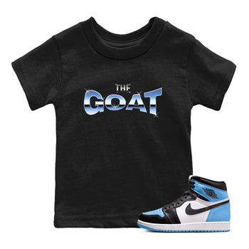 Air Jordan 1 Retro High OG UNC Toe Shirt to match Jordans The GOAT Sneaker Tees 1s UNC Toe SNRT Sneaker Release Tees Kids and Baby Tees Black 1