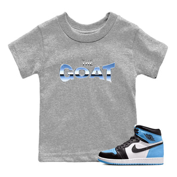 Air Jordan 1 UNC Toe The GOAT Baby and Kids Sneaker Tees AJ1 OG High UNC Toe Kids Sneaker Tees Size Chart