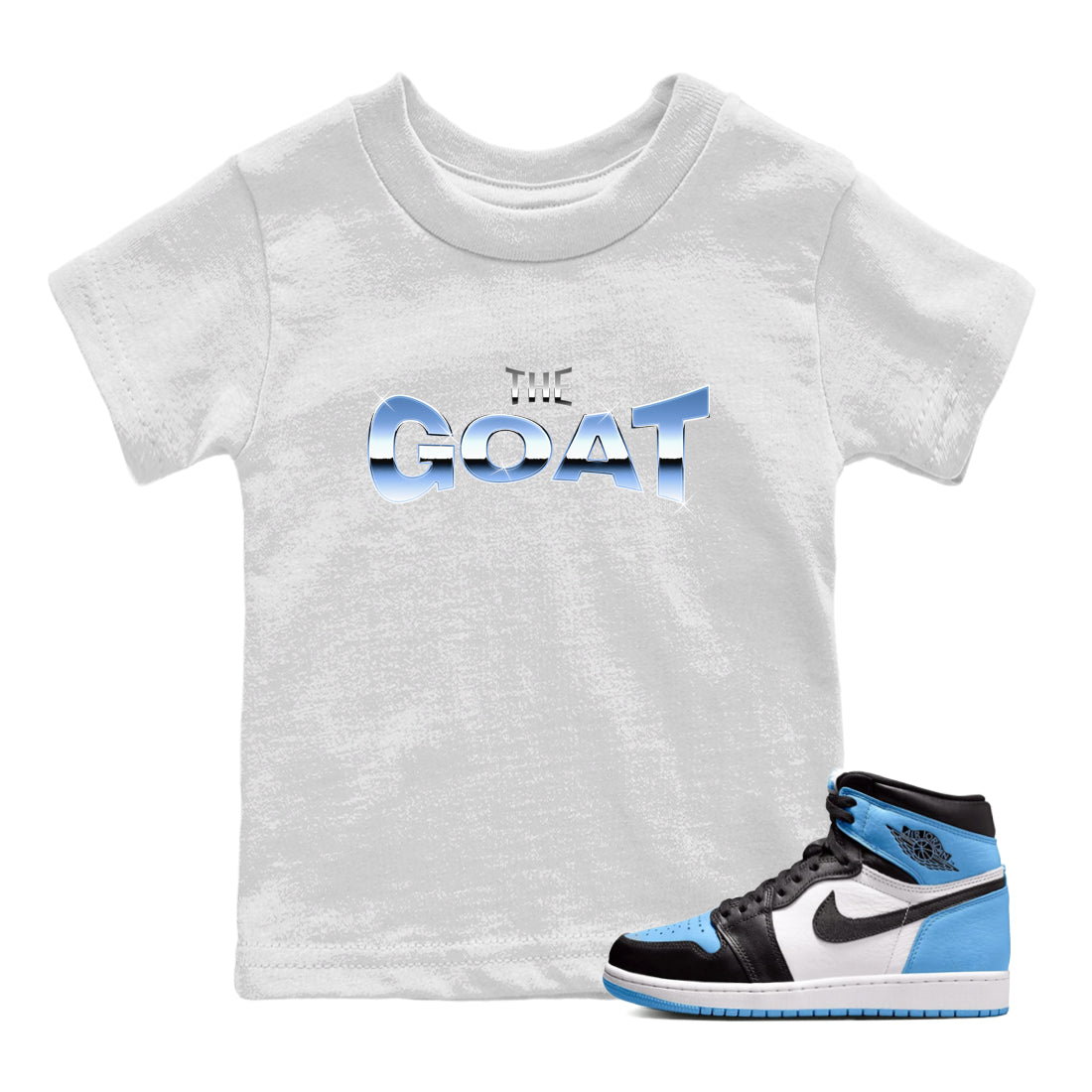 Air Jordan 1 Retro High OG UNC Toe Shirt to match Jordans The GOAT Sneaker Tees 1s UNC Toe SNRT Sneaker Release Tees Kids and Baby Tees White 1