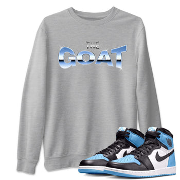 Air Jordan 1 Retro High OG UNC Toe Shirt to match Jordans The GOAT Sneaker Tees 1s UNC Toe SNRT Sneaker Release Tees Crew Neck T-Shirts Heather Grey 1