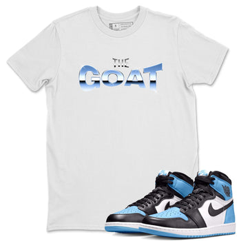 Air Jordan 1 Retro High OG UNC Toe Shirt to match Jordans The GOAT Sneaker Tees 1s UNC Toe SNRT Sneaker Release Tees Crew Neck T-Shirts White 1