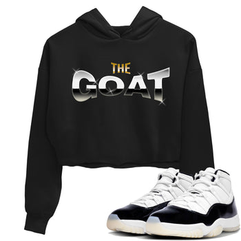 Air Jordan 11 Gratitude shirt to match jordans The Goat sneaker tees AJ11 Gratitude SNRT Sneaker Release Tees Black 1 Crop T-Shirt