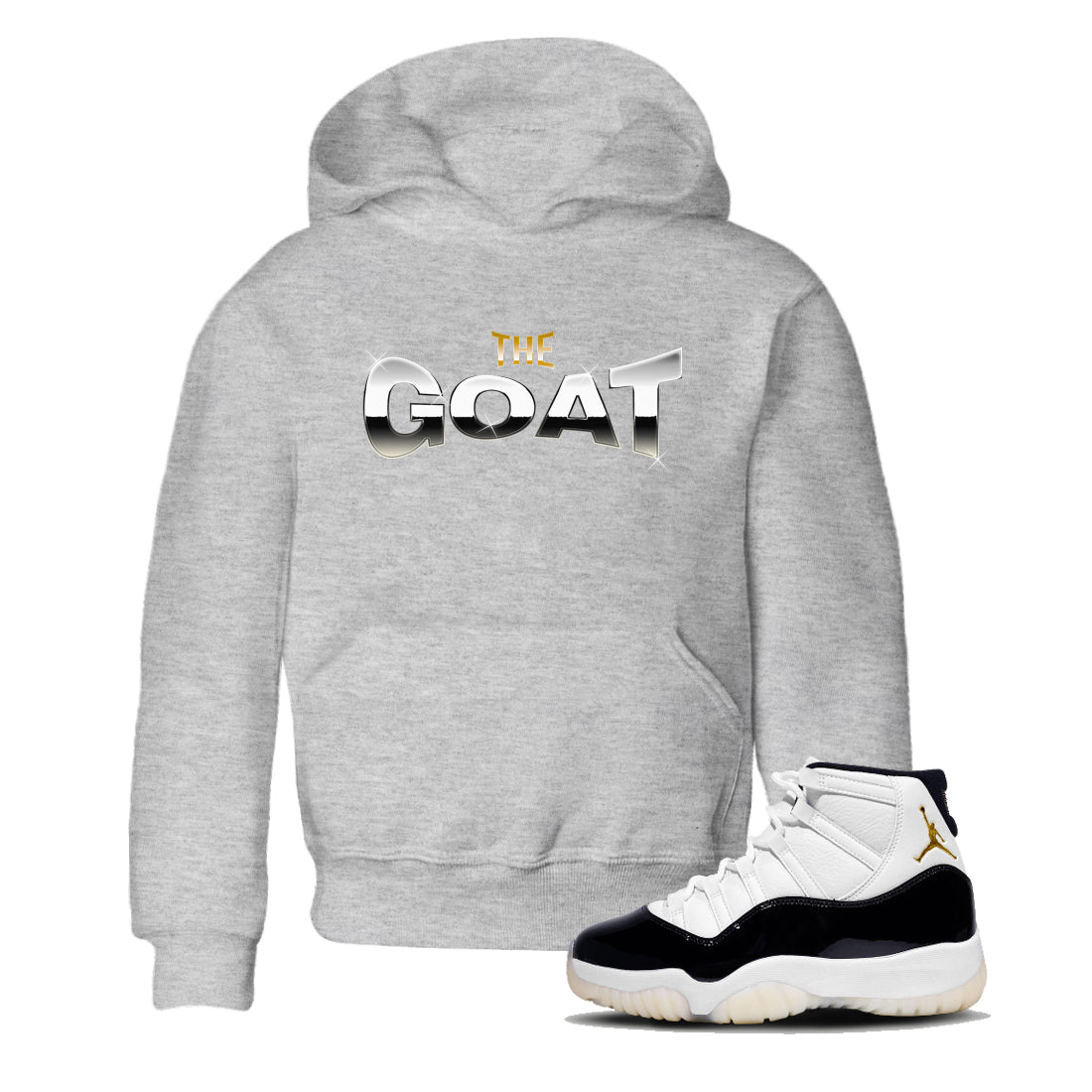 Air Jordan 11 Gratitude shirt to match jordans The Goat sneaker tees AJ11 Gratitude SNRT Sneaker Release Tees Baby Toddler Heather Grey 1 T-Shirt