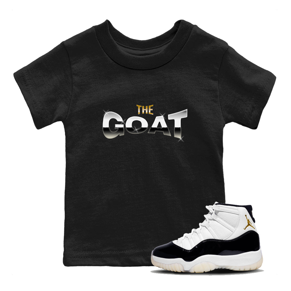 Air Jordan 11 Gratitude shirt to match jordans The Goat sneaker tees AJ11 Gratitude SNRT Sneaker Release Tees Baby Toddler Black 1 T-Shirt