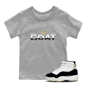 Air Jordan 11 Gratitude shirt to match jordans The Goat sneaker tees AJ11 Gratitude SNRT Sneaker Release Tees Baby Toddler Heather Grey 1 T-Shirt