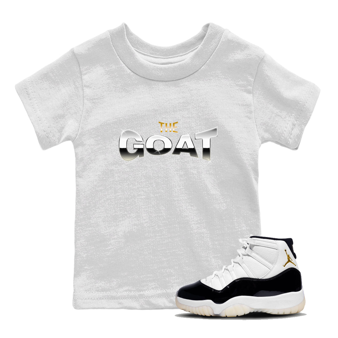 Air Jordan 11 Gratitude shirt to match jordans The Goat sneaker tees AJ11 Gratitude SNRT Sneaker Release Tees Baby Toddler White 1 T-Shirt
