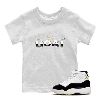 Air Jordan 11 Gratitude shirt to match jordans The Goat sneaker tees AJ11 Gratitude SNRT Sneaker Release Tees Baby Toddler White 1 T-Shirt