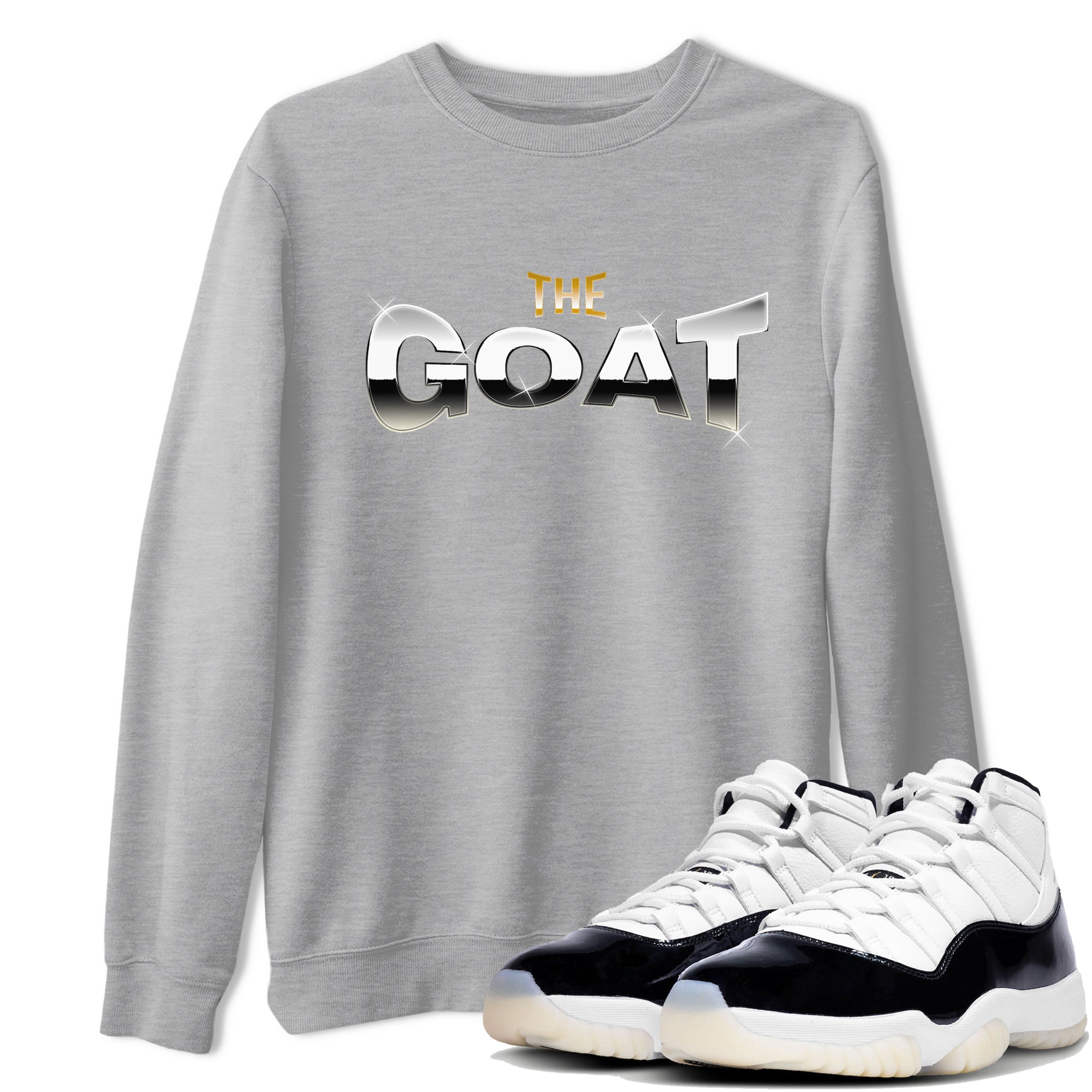 Air Jordan 11 Gratitude shirt to match jordans The Goat sneaker tees AJ11 Gratitude SNRT Sneaker Release Tees Unisex Heather Grey 1 T-Shirt