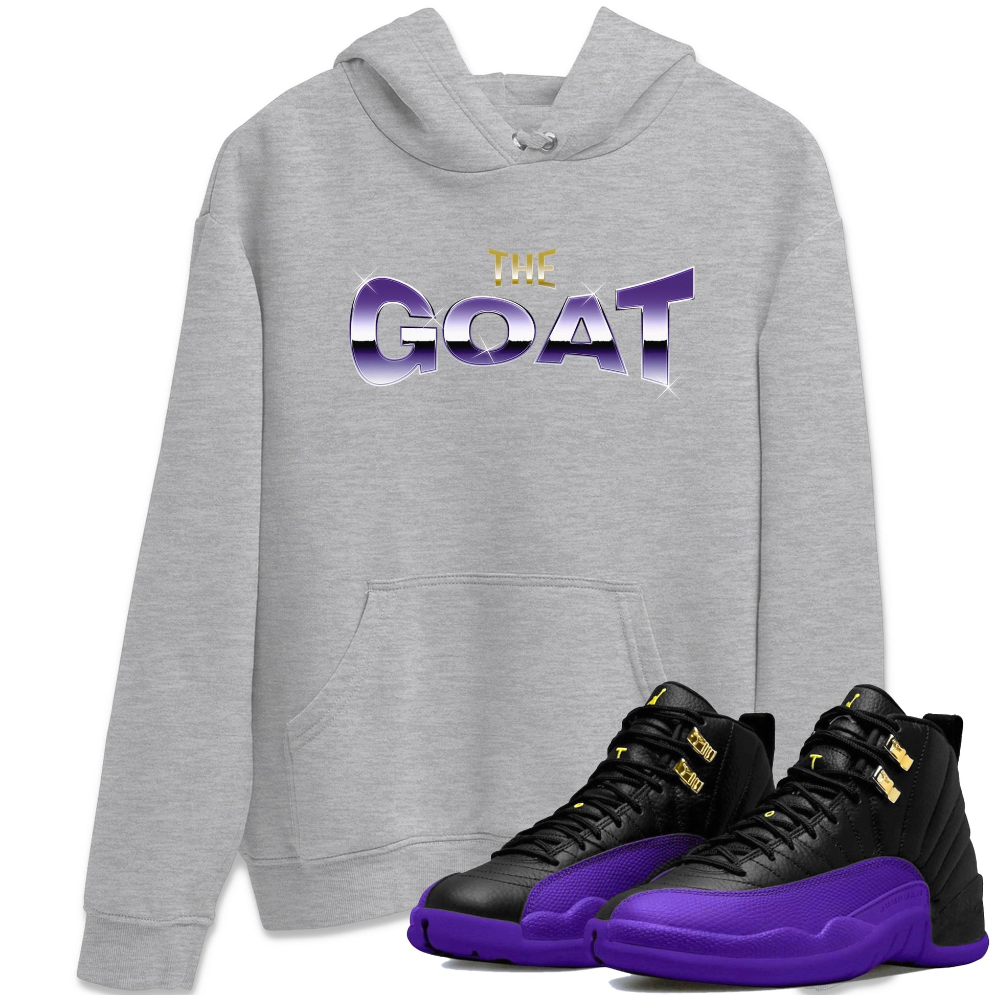 Air Jordan 12 Field Purple Sneaker Match Tees The Goat Sneaker Tees AJJordan 12 Lakers Sneaker Release Tees Unisex Shirts Heather Grey 1
