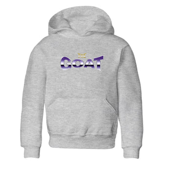 Air Jordan 12 Field Purple Sneaker Match Tees The Goat Sneaker Tees AJJordan 12 Lakers Sneaker Release Tees Kids Shirts Heather Grey 2