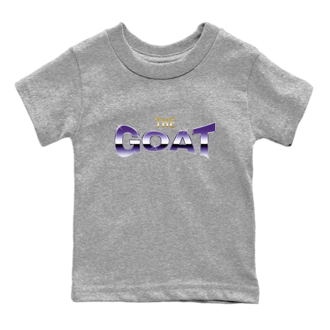 Air Jordan 12 Field Purple Sneaker Match Tees The Goat Sneaker Tees AJJordan 12 Lakers Sneaker Release Tees Kids Shirts Heather Grey 2